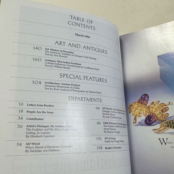 Architectural Digest Magazine March 1994 Sydney Sheldon Bali Santa Fe Vintage Ad - Picture 5 of 5